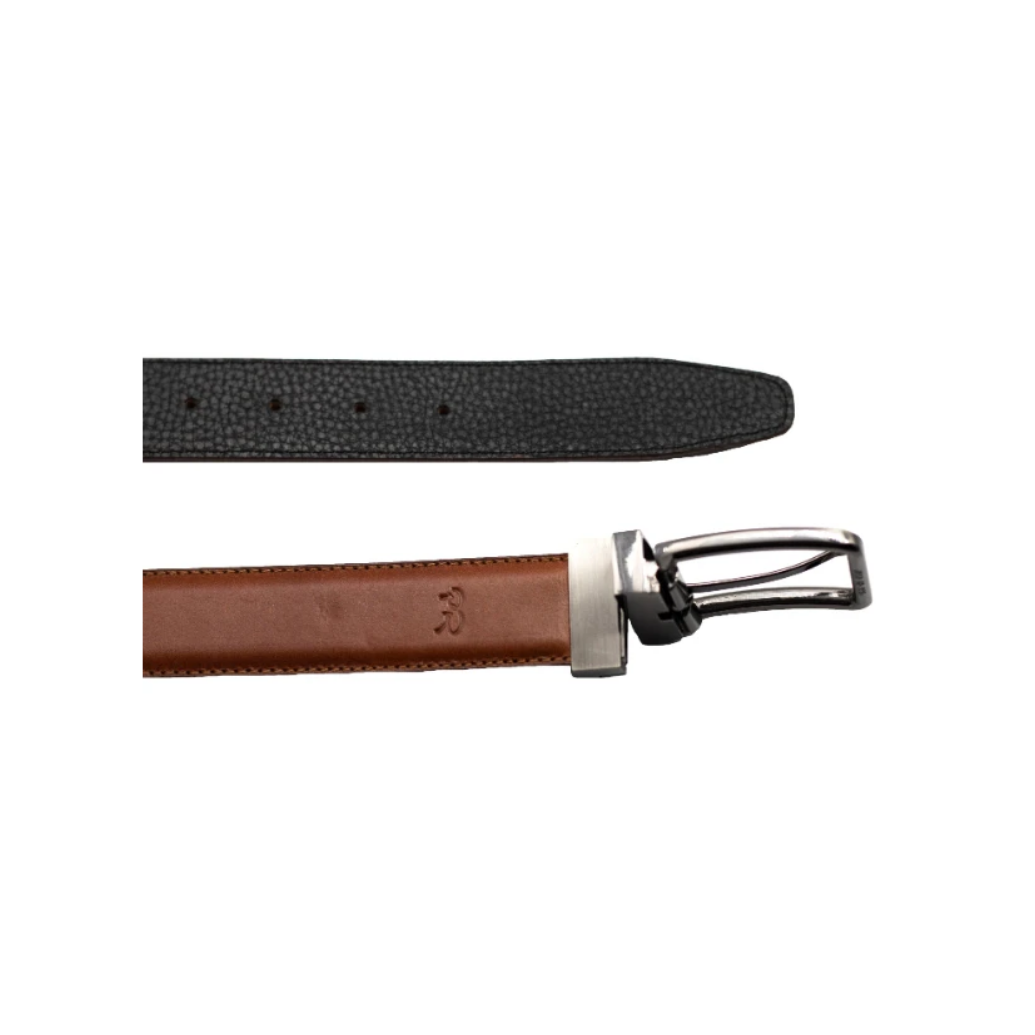 Reversible Glasgow Leather Belt BRICK / BLACK